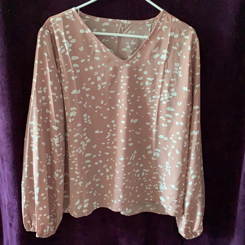 XL, pink with white polka dots